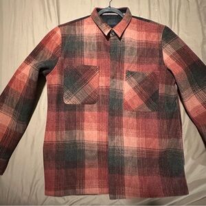 Nomad Plaid Red Button-Up Shirt Jacket